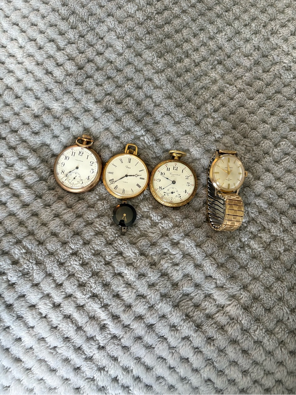 Gold-Tone Men's Pocket & Wrist Watch Set - Classic Cream Dials